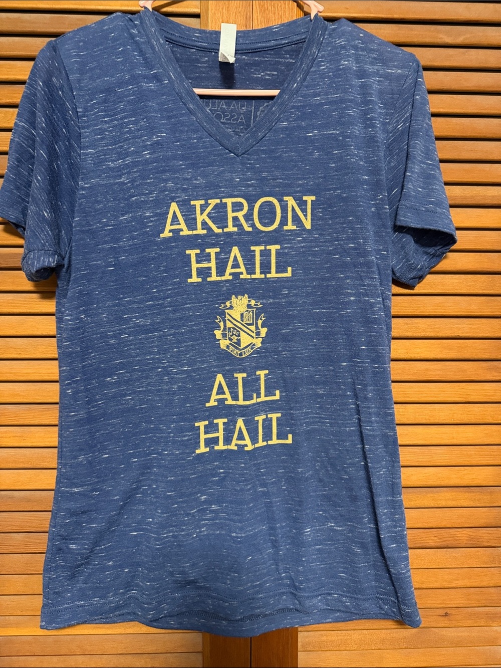 Akron Hail Graphic V-Neck Tee - Blue
